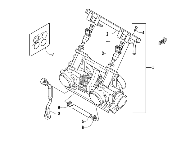 Parts Diagram for Arctic Cat 2004 FIRECAT 700 EFI SNO PRO 1 SNOWMOBILE THROTTLE BODY ASSEMBLY