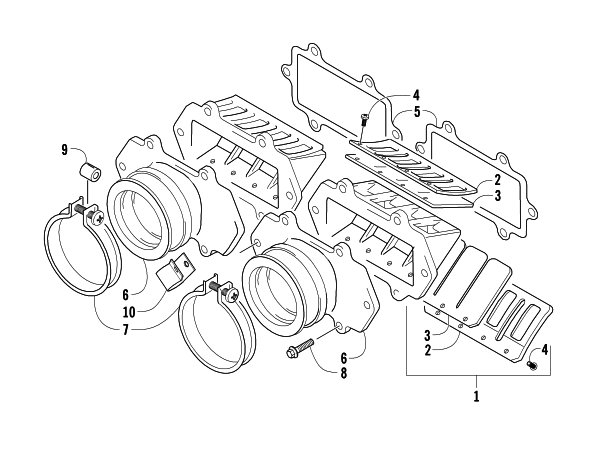 Parts Diagram for Arctic Cat 2004 MOUNTAIN CAT 900 EFI 151 SNOWMOBILE REED VALVE ASSEMBLY