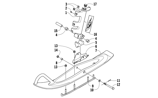 Parts Diagram for Arctic Cat 2005 Z 570 SNOWMOBILE SKI AND SPINDLE ASSEMBLY