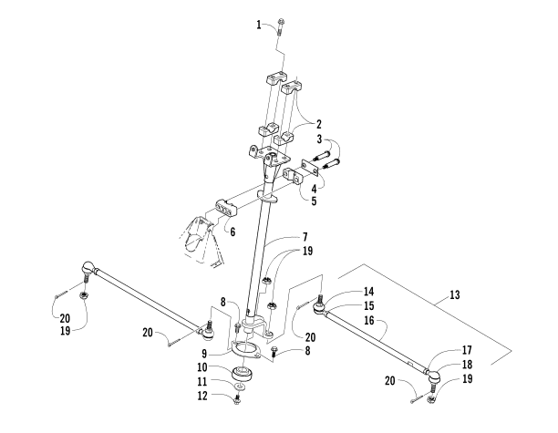 Parts Diagram for Arctic Cat 2005 400 MANUAL TRANSMISSION 4X4 FIS ATV STEERING POST ASSEMBLY