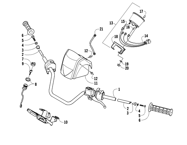 Parts Diagram for Arctic Cat 2005 400 AUTOMATIC TRANSMISSION 4X4 ATV HANDLEBAR ASSEMBLY