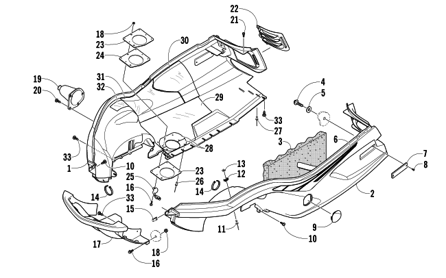 Parts Diagram for Arctic Cat 2005 Z 570 SNOWMOBILE BELLY PAN AND FRONT BUMPER ASSEMBLY