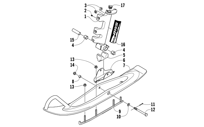 Parts Diagram for Arctic Cat 2005 PANTHER 570 SNOWMOBILE SKI AND SPINDLE ASSEMBLY
