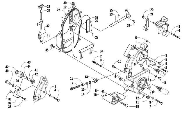 Parts Diagram for Arctic Cat 2005 Z 440 LX SNOWMOBILE DROPCASE AND CHAIN TENSION ASSEMBLY