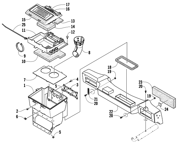 Parts Diagram for Arctic Cat 2005 KING CAT 900 SNOWMOBILE AIR SILENCER ASSEMBLY