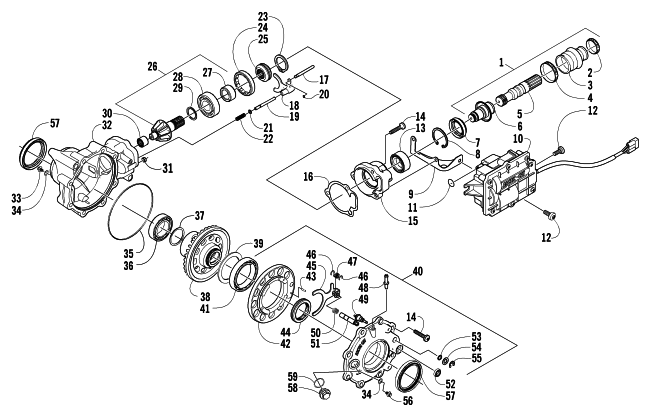 Parts Diagram for Arctic Cat 2005 500 AUTOMATIC TRANSMISSION 4X4 TBX ATV FRONT DRIVE GEARCASE ASSEMBLY