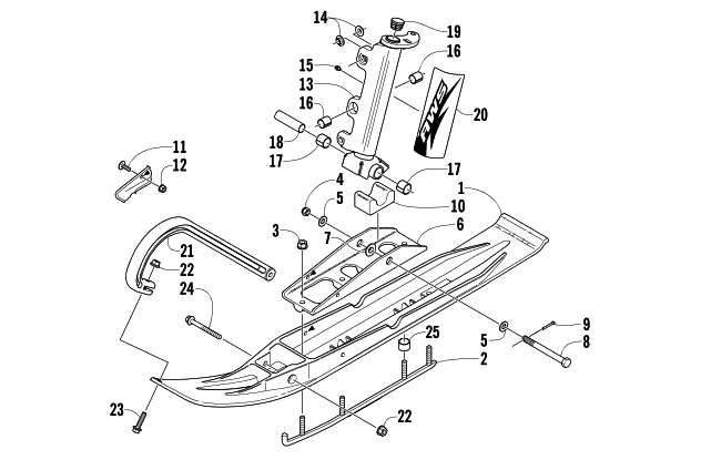 Parts Diagram for Arctic Cat 2005 ZR 900 EFI SNO PRO SNOWMOBILE SKI AND SPINDLE ASSEMBLY