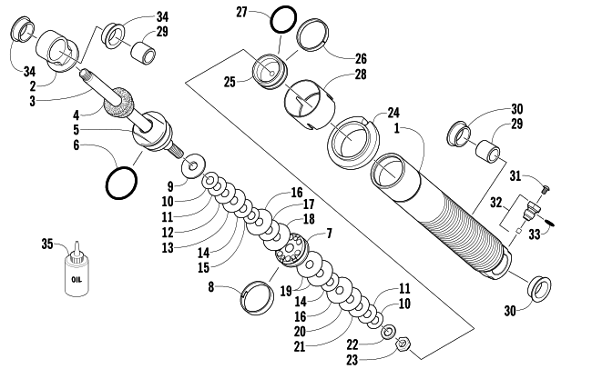 Parts Diagram for Arctic Cat 2005 ZR 900 SNOWMOBILE FRONT SUSPENSION SHOCK ABSORBER