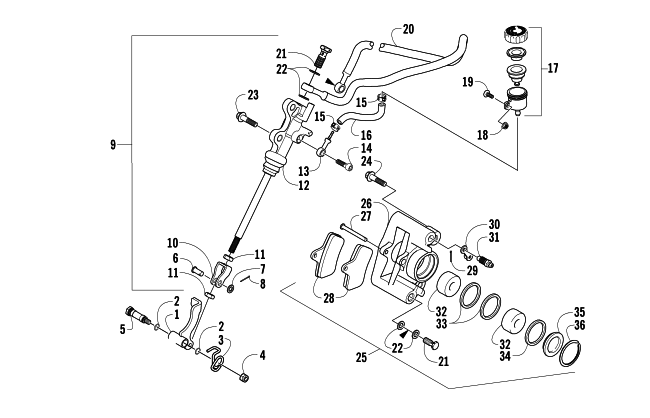 Parts Diagram for Arctic Cat 2005 500 AUTOMATIC TRANSMISSION 4X4 TRV ATV AUXILIARY BRAKE ASSEMBLY