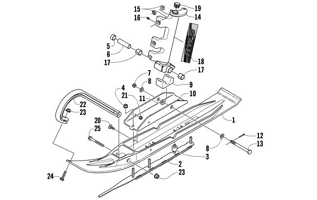 Parts Diagram for Arctic Cat 2005 BEARCAT WIDE TRACK SNOWMOBILE SKI AND SPINDLE ASSEMBLY