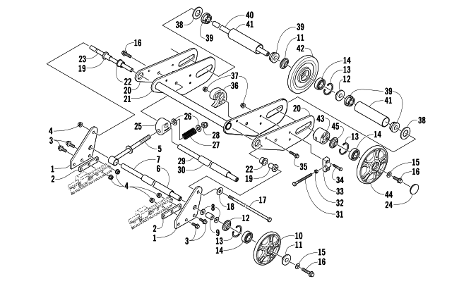 Parts Diagram for Arctic Cat 2005 BEARCAT WIDE TRACK SNOWMOBILE ARTICULATING SKID FRAME ASSEMBLY