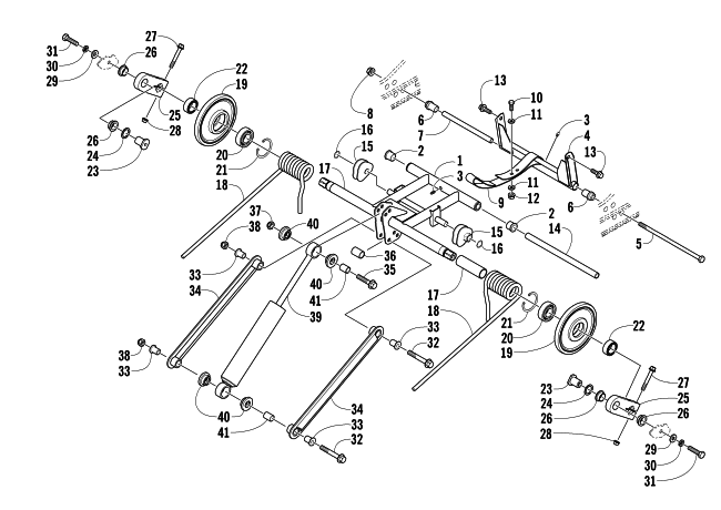 Parts Diagram for Arctic Cat 2005 BEARCAT WIDE TRACK SNOWMOBILE REAR SUSPENSION REAR ARM ASSEMBLY