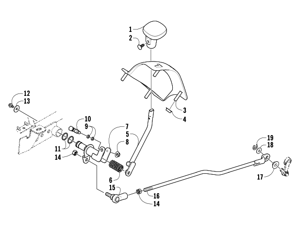 Parts Diagram for Arctic Cat 2005 500 AUTOMATIC TRANSMISSION 4X4 FIS ATV REVERSE SHIFT LEVER ASSEMBLY