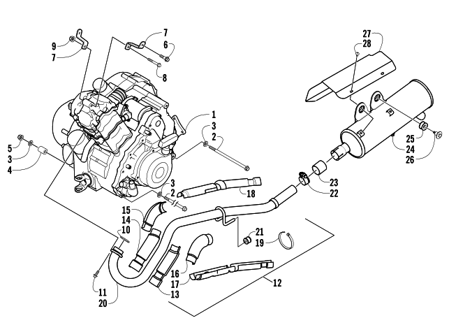 Parts Diagram for Arctic Cat 2005 500 AUTOMATIC TRANSMISSION 4X4 FIS ATV ENGINE AND EXHAUST