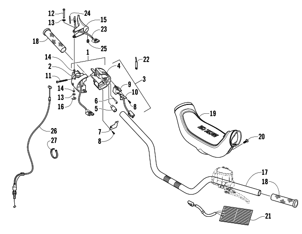 Parts Diagram for Arctic Cat 2005 T660 TOURING SNOWMOBILE HANDLEBAR AND CONTROLS