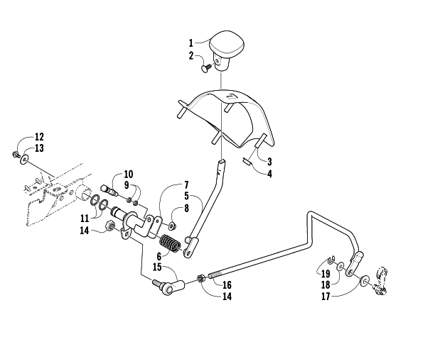 Parts Diagram for Arctic Cat 2006 500 MANUAL TRANSMISSION 4X4 FIS ATV REVERSE SHIFT LEVER ASSEMBLY