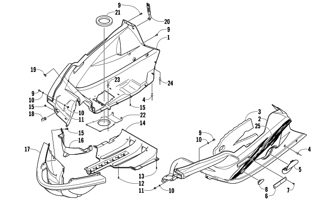 Parts Diagram for Arctic Cat 2005 FIRECAT 700 SNO PRO SNOWMOBILE BELLY PAN ASSEMBLY