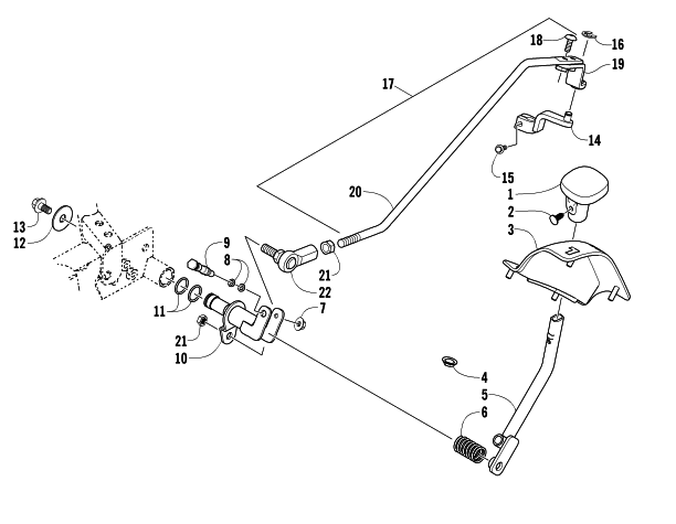 Parts Diagram for Arctic Cat 2006 650 V-TWIN AUTOMATIC TRANSMISSION 4X4 FIS CA ATV REVERSE SHIFT LEVER ASSEMBLY