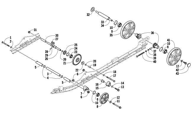 Parts Diagram for Arctic Cat 2005 M5 141 SNOWMOBILE IDLER WHEEL ASSEMBLY
