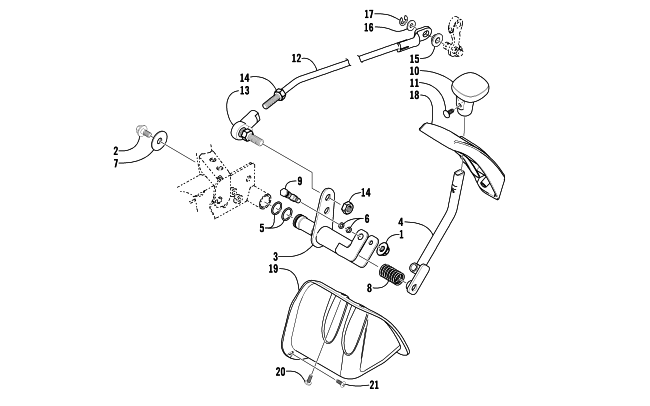 Parts Diagram for Arctic Cat 2005 400 AUTOMATIC TRANSMISSION 4X4 FIS ATV REVERSE SHIFT LEVER ASSEMBLY