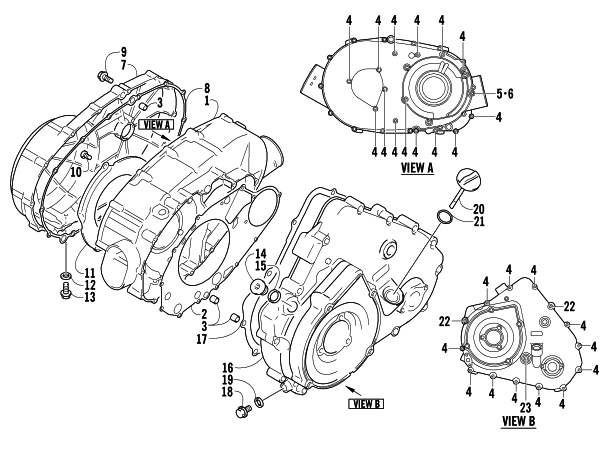 Parts Diagram for Arctic Cat 2005 400 AUTOMATIC TRANSMISSION 4X4 FIS ATV CLUTCH/V-BELT/MAGNETO COVER ASSEMBLY