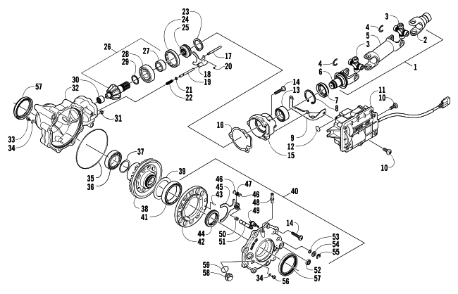 Parts Diagram for Arctic Cat 2004 650 V-2 4X4 FIS MRP ATV FRONT DRIVE GEARCASE ASSEMBLY