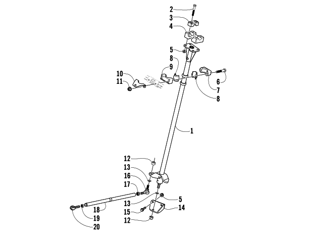 Parts Diagram for Arctic Cat 2005 T660 TURBO TOURING SNOWMOBILE STEERING POST ASSEMBLY