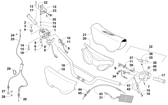 Parts Diagram for Arctic Cat 2005 Z 370 SNOWMOBILE HANDLEBAR AND CONTROLS