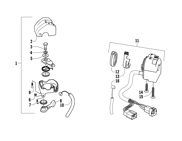 Parts Diagram for Arctic Cat 2006 650 V-TWIN AUTOMATIC TRANSMISSION 4X4 FIS LIMITED EDITION CA ATV THROTTLE CASE AND CONTROL SWITCH ASSEMBLIES