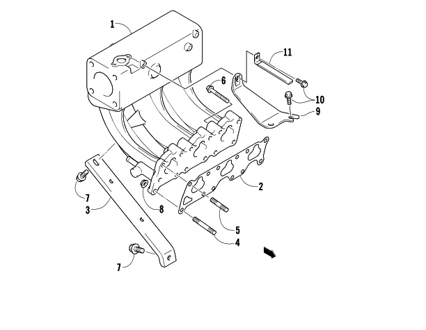 Parts Diagram for Arctic Cat 2005 T660 TOURING SNOWMOBILE INTAKE MANIFOLD ASSEMBLY