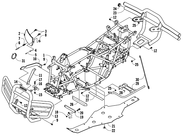 Parts Diagram for Arctic Cat 2005 650 V-2 4X4 FIS LE CA ATV FRAME AND RELATED PARTS
