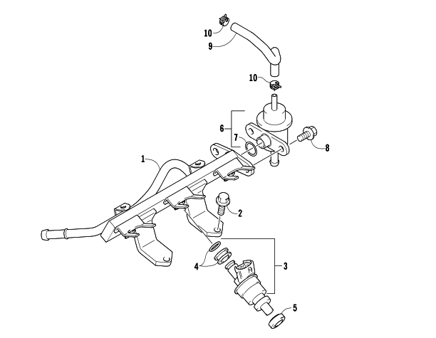 Parts Diagram for Arctic Cat 2007 BEARCAT WIDE TRACK TURBO SNOWMOBILE DELIVERY PIPE ASSEMBLY