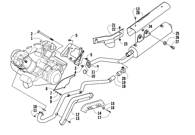 Parts Diagram for Arctic Cat 2006 650 V-TWIN AUTOMATIC TRANSMISSION 4X4 FIS CA ATV ENGINE AND EXHAUST