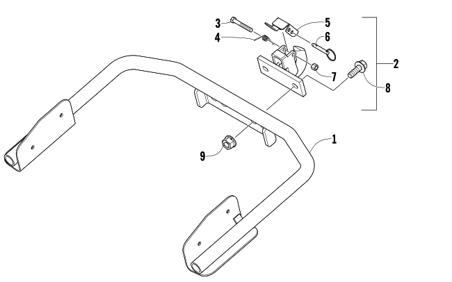 Parts Diagram for Arctic Cat 2007 PANTHER 660 TOURING SNOWMOBILE HITCH ASSEMBLY