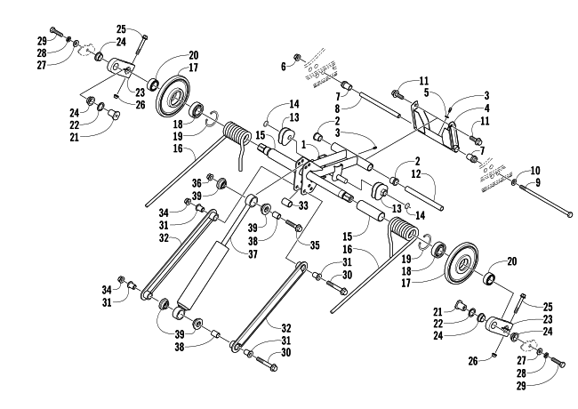 Parts Diagram for Arctic Cat 2006 BEARCAT 570 LONG TRACK SNOWMOBILE REAR SUSPENSION REAR ARM ASSEMBLY