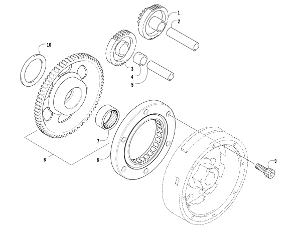 Parts Diagram for Arctic Cat 2008 650 H1 AUTOMATIC TRANSMISSION 4X4 FIS ATV STARTER CLUTCH ASSEMBLY