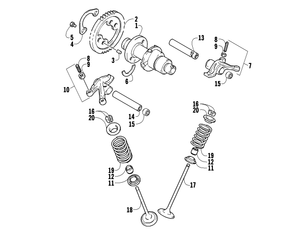 Parts Diagram for Arctic Cat 2008 PROWLER 650 H1 AUTOMATIC 4X4 ATV CAMSHAFT/VALVE ASSEMBLY