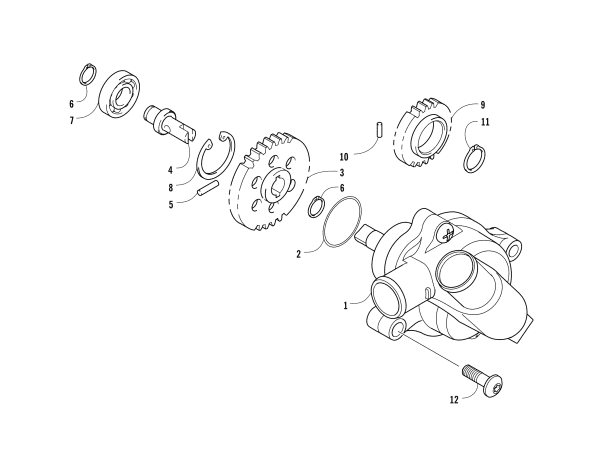 Parts Diagram for Arctic Cat 2011 650 H1 ATV WATER PUMP ASSEMBLY