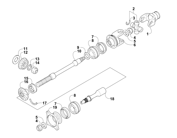 Parts Diagram for Arctic Cat 2009 700 TRV CRUISER ATV SECONDARY DRIVE ASSEMBLY (ENGINE SERIAL NO. Up to 0700A60010049)