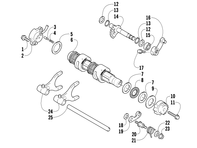 Parts Diagram for Arctic Cat 2007 650 H1 AUTOMATIC TRANSMISSION 4X4 TRV LE ATV GEAR SHIFTING ASSEMBLY