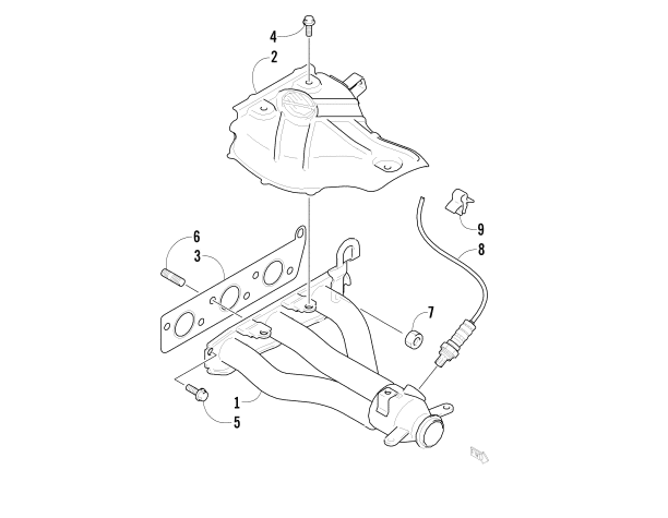 Parts Diagram for Arctic Cat 2007 PANTHER 660 TOURING SNOWMOBILE EXHAUST MANIFOLD ASSEMBLY