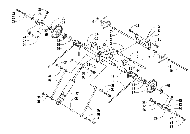 Parts Diagram for Arctic Cat 2006 T660 TURBO ST SNOWMOBILE REAR SUSPENSION REAR ARM ASSEMBLY
