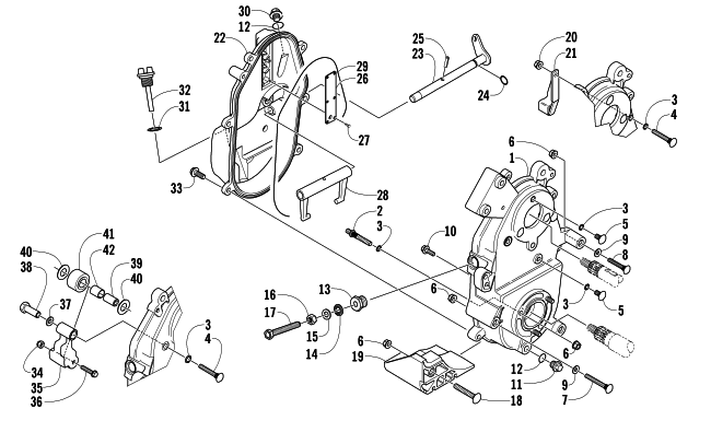 Parts Diagram for Arctic Cat 2005 PANTHER 370 R SNOWMOBILE DROPCASE AND CHAIN TENSION ASSEMBLY