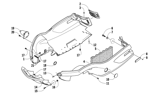 Parts Diagram for Arctic Cat 2007 PANTHER 660 TRAIL SNOWMOBILE BELLY PAN AND FRONT BUMPER ASSEMBLY