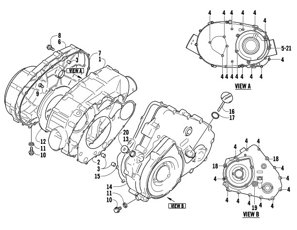 Parts Diagram for Arctic Cat 2005 400 AUTOMATIC TRANSMISSION 4X4 ATV CLUTCH/V-BELT/MAGNETO COVER ASSEMBLY