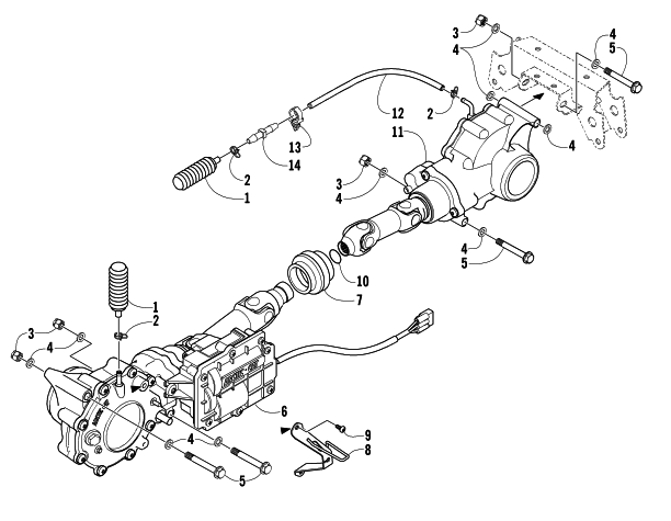 Parts Diagram for Arctic Cat 2004 650 V-2 4X4 FIS CA ATV DRIVE TRAIN ASSEMBLY