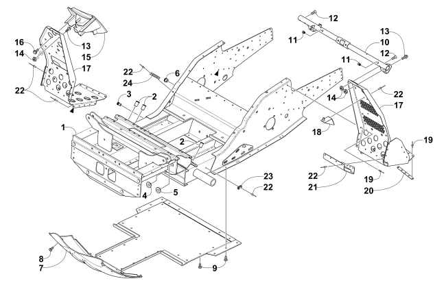 Parts Diagram for Arctic Cat 2006 Z 370 LX SNOWMOBILE FRONT FRAME AND FOOTREST ASSEMBLY