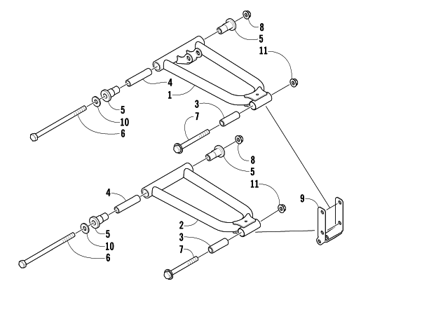 Parts Diagram for Arctic Cat 2006 F 120 SNOWMOBILE A-ARM ASSEMBLY