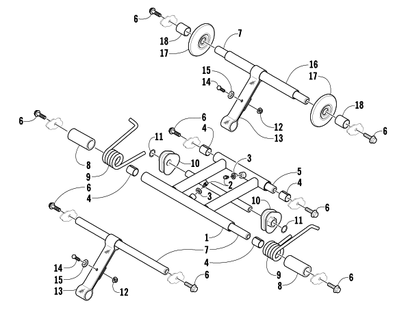 Parts Diagram for Arctic Cat 2006 F 120 SNOWMOBILE REAR SUSPENSION ARM ASSEMBLY