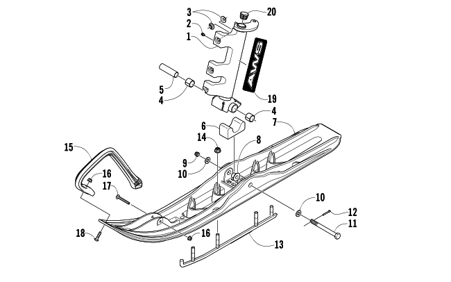 Parts Diagram for Arctic Cat 2006 PANTHER 660 TOURING SNOWMOBILE SKI AND SPINDLE ASSEMBLY